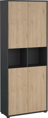 Image de Pierre - Armoire, 80x34x205h cm Chêne Marron, 5 Étagères