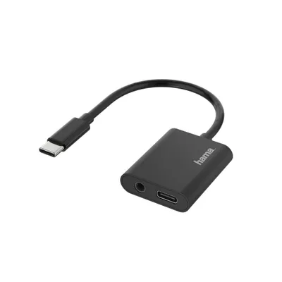 Immagine prodotto di Hama 2in1 - Adattatore da USB-C a jack per cuffie / ricarica - 24 pin USB-C maschio a mini-telefono stereo da 3,5 mm, 24 pin USB-C