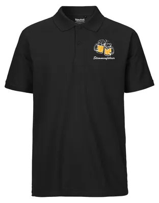 Produktbild von Huuraa Herren Polo Shirt Stimmenführer Spielmannszug S Black Bio Baumwolle Fairtrade Poloshirt Geschenkidee