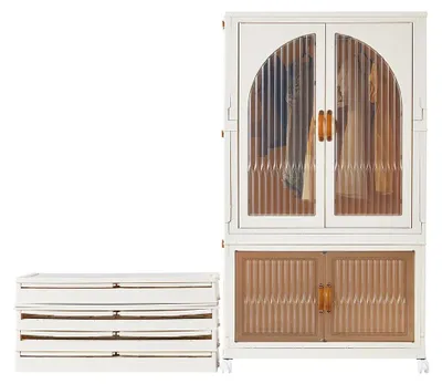 Aufbewahrungsboxen-Set 2er, faltbar, mit Rollen, 120x70x42,5 cm