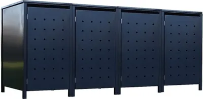 Produktbild von 4 Tailor Mülltonnenboxen Basic für 120 Liter Tonne Stanzung 1 komplett Anthrazit