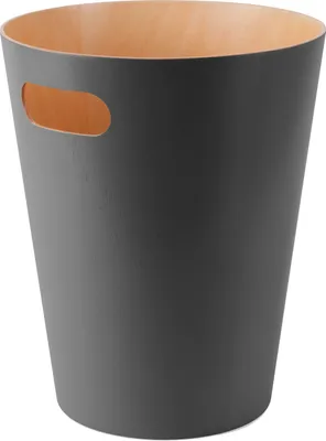 Immagine prodotto di Umbra Woodrow Abfalleimer, Abfall Eimer, Abfallkorb, Papierkorb, Holz, Anthrazit, 7.5 L, 082780-618
