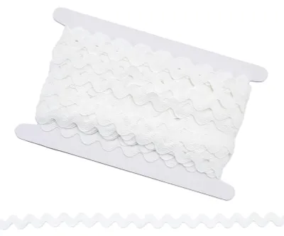 Rick-Rack-Borte, gewellt, 1,9 cm, weiß, 25 Yards für DIY