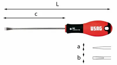 Produktbild von Usag U03220014 Schraubendreher für Schlitzschrauben 12 x 65 x 125 241 mm