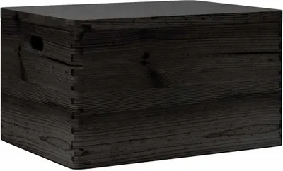 Immagine prodotto di Scatola in Legno Coperchio&Manici Nera 40x30x23cm Legno di Pino
