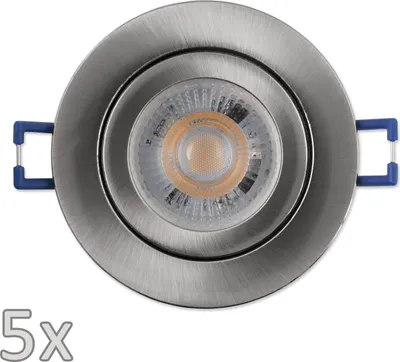Produktbild von Einbauleuchten-Set McShine 5xRahmen 5xLED-Modul 5W 400lm 230V Edelstahl