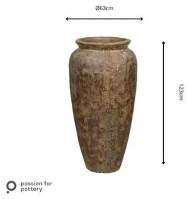 Produktbild von Pflanzvase Passion for Pottery XXL Melbourne Steinzeug Ø 63 cm H 123 cm braun