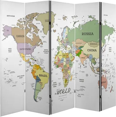 Imagen del producto de Panel divisor de ambientes de madera, 225x172 cm, de 5 paneles, diseño de un solo lado, pantalla divisoria