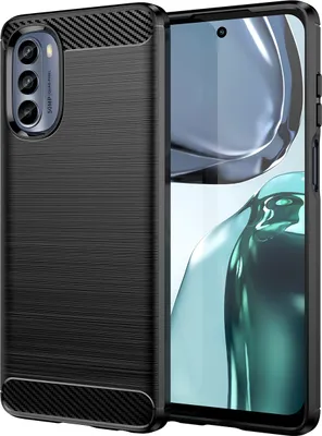 Produktbild von Moto G62 5G Hülle, Carbon-Faser TPU Silikon Stoßfest Schutzhülle für Motorola Moto G62 5G Schwarz