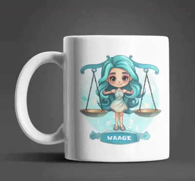 Produktbild von Sternzeichen Tierkreis Kaffeetasse Tasse Geschenkidee Geschenk 330 ml – Waage
