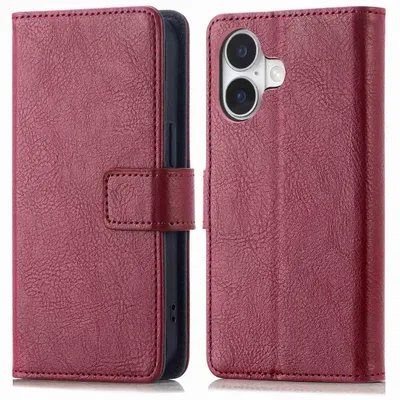 Imagen del producto de Funda Tipo Libro de Lujo para Apple iPhone 16 - Bordeaux