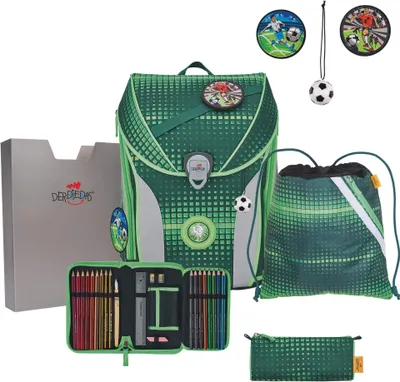 Produktbild von DerDieDas Schulranzen Set 5-tlg. Ergoflex Max Soccer Green 2023