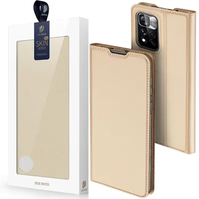 Zdjęcie produktu dla Dux Ducis Skin Pro Kabura Etui Pokrowiec Z Klapką Poco M4 Pro 5G Złoty