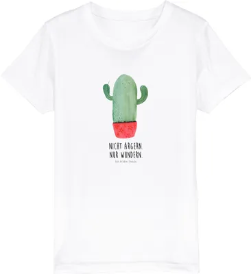 Produktbild von Mr. & Mrs. Panda Kleinkinder T-Shirt Kaktus Wut 7-8 Jahre (122/128) - Weiß - Geschenk, Büro, Kakteen, Shirts für Kinder, Baumwollshirt, ärgern, Teenager, Kindershirt