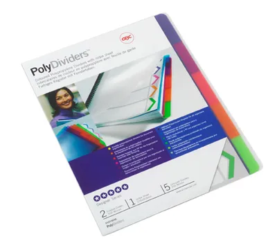 Produktbild von GBC Kunststoff Register PolyDividers DIN A4 PP 5-teilig