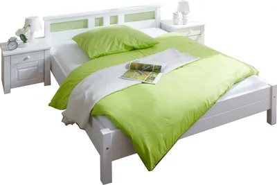 Produktbild von Doppelbett Merci Massivholz Kiefer Weiss 140 x 200 cm