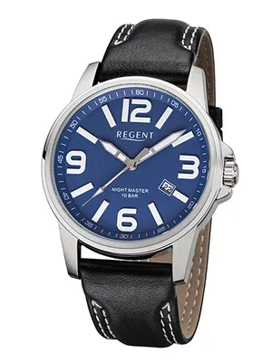 Produktbild von Regent Herrenarmbanduhr Nightmaster Edelstahl 35801_F996