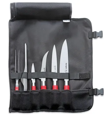 Produktbild von F. DICK Messerset Red Spirit (Rolltasche, Fl.gabel, 4 Messer, Pinzette, 56° HRC)