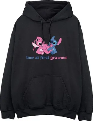 Productafbeelding van Lilo & Stitch - "Love At First Grawww" hoodie voor dames, model BI53516 (4XL), kleur zwart