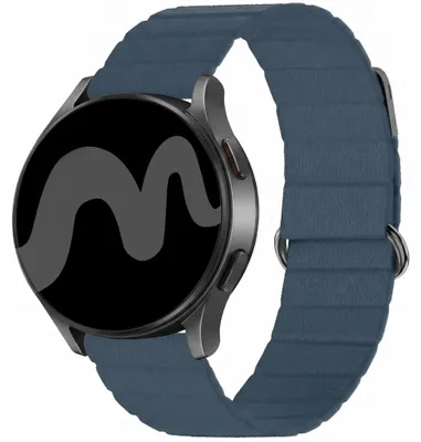Productafbeelding van imoshion Magnetisch lederen bandje - Universeel 22 mm aansluiting - Blauw, AI-gegenereerde afbeelding