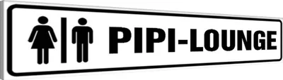 Produktbild von vianmo Holzschild 10x46 cm PIPI LOUNGE Mann Frau WC Warnschild Hinweisschild