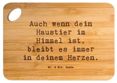 Produktbild von Mr. & Mrs. Panda Brett Spruch Trauerbewältigung Haustierverlust - Transparent - Geschenk, Stärke, Frühstücksbrettchen, Trost, Zuversicht, emotionaler Beistand, Holzbrett