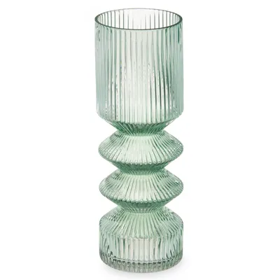 Produktbild von Vase aus geriffeltesm Glas, 8 x 23 cm