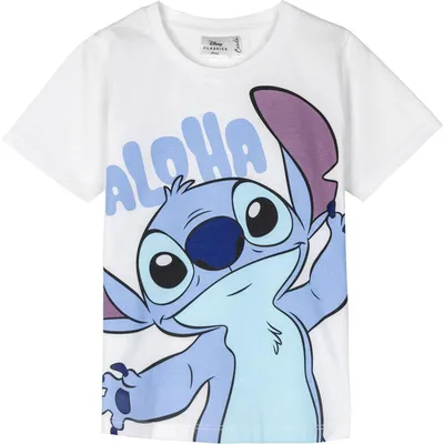 Zdjęcie produktu dla Koszulka z krótkim rękawem dla dzieci Stitch White - 8 lat