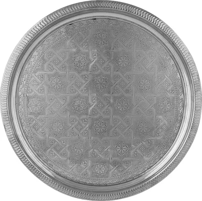 Image de Plateau oriental de décoration Plateau de service Plateau à bougies Nacera Argent 38cm