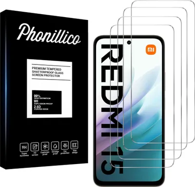Produktbild von Hartglas für Xiaomi Redmi 15 [4 Stück] Displayschutzfolie Screen Protector Film Anti-Kratzer Glas Resistant Phonillico®