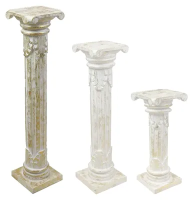 Produktbild von Säule Antike Blumensäule Dekosäule Ständer Sockel Podest Blumenständer Holz in vielen verschiedenen Designs , Säulen Variante Antik:Goldwash 100 cm