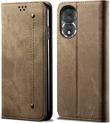 Obrázek produktu pro Honor 80 Pouzdro, Kožené Peněženkové Pouzdro s Magnetickým Uzavíráním a Stojánkem pro Honor 80 Khaki