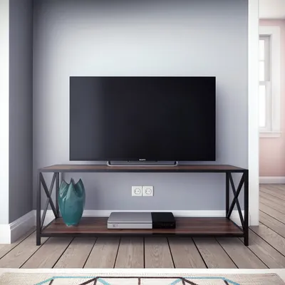 Produktbild von Skye Decor, Xena - Black, Walnut, Fernsehtisch, Nussbaum, 100 % MELAMINBESCHICHTETE SPANPLATTEN, 120 x 33 x 45,7 cm