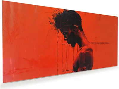 Produktbild von Glasbild 60x30cm in XXL für Wohnzimmer, Schlafzimmer Motiv Dunkelrotes Profil