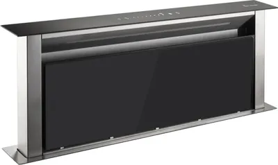 Produktbild von KKT KOLBE Downdraft Dunstabzug 90 cm | Tischabzug versenkbar | Dunstabzugshaube | Edelstahl | schwarzes Glas | Nachlaufautomatik | SensorTouch Bedienung | DRAFT865