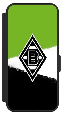 Produktbild von NIVOCASE Klapphülle für Samsung Galaxy A37 5G  Handyhülle aus Kunst Leder NIVOflip schwarz Borussia Mönchengladbach Offizielles Lizenzprodukt BMG