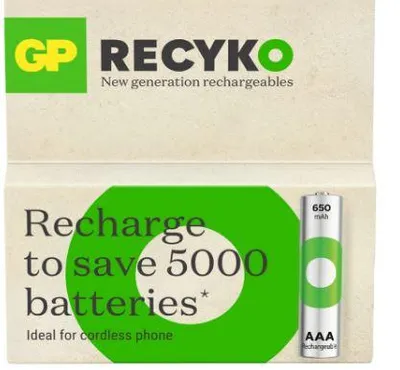Produktbild von GP Akku AAA Micro NiMH 650 mAh 1,2V ReCyko 2er Blister