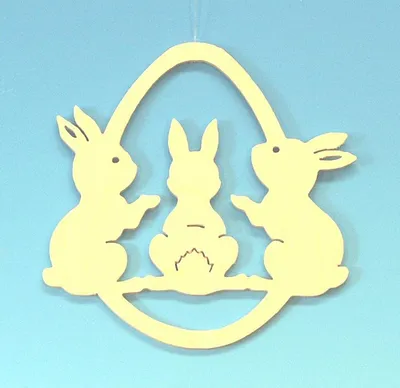 Produktbild von Fensterbild mit 3 Osterhasen Höhe 12,5cm NEU