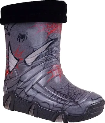 Produktbild von Gummistiefel Regenstiefel Kinderstiefel gefüttert mit Innensocken Mädchen Jungen Uni Spinne 25\26
