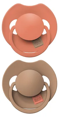 Image de 2 sucettes dynamiques Difrax Lovi Prime - 6 à 18 mois - Orange | par Difrax