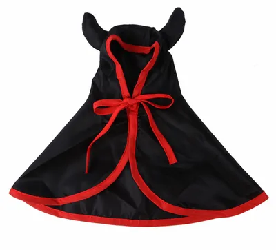 Produktbild von Halloween-Hunde-Teufelsumhang-Kostüm, Haustier-Vampirumhang mit Kapuze, lustiger Hexenumhang, coole Zaubererumhang-Kleidung