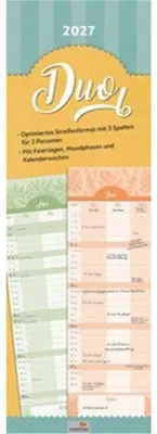 Produktbild von Jahreskalender DUO 2027 mit Jahresübersicht und Monatsplanung für Termine