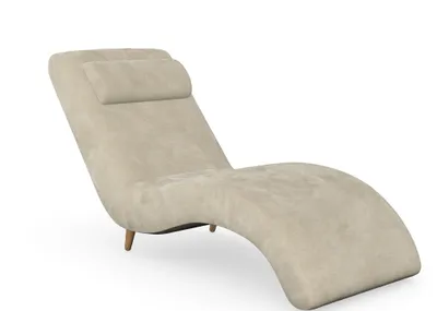 Produktbild von Harris Relaxliege, Massivholzkonstruktion, skandinavischer Stil, Hohe Beine aus Eichenholz, gewachst, Chenille-Stoff Boston Toffee