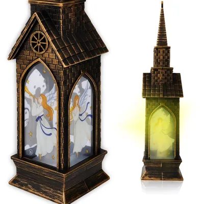Zdjęcie produktu dla KOŚCIÓŁ DEKORACJA LED świąteczna figurka domek ozdoba na Boże Narodzenie 22 cm ciepła biel
