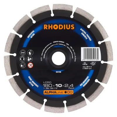 Produktbild von Rhodius Diamanttrennscheibe LD 50 180x6,5x2,0x22,23mm Stein Alphaline - 303188