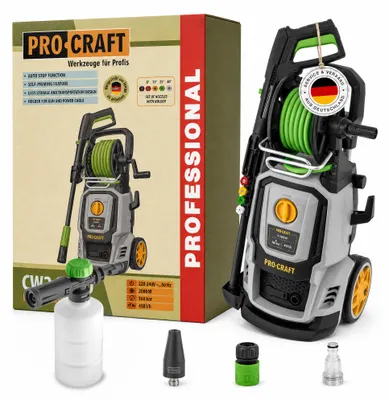Productafbeelding van Procraft CW2.0/160 koudwaterhogedrukreiniger 2000 watt 160 bar 7,5 l/min + toebehoren - Max. watertemperatuur 40 °C