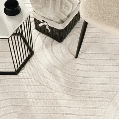 Produktbild von Paco Home Teppich Wohnzimmer Schlafzimmer Hochflor Weich Waschbar Uni 3D-Optik Modern 200x280 cm