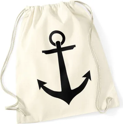 Produktbild von Turnbeutel Anker Hipster Beutel Tasche Anchor Jutebeutel Beuteltasche Gym Bag