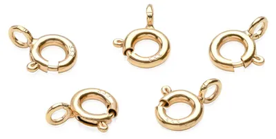 5 Federringverschlüsse Ø 5,1 mm 333 Gelbgold