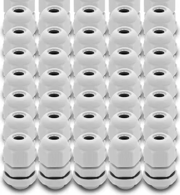 Produktbild von 20x ARLI Kabelverschraubungen IP68 Grau M12 x 1,5 mm mit metrischem Anschlussgewinde und Gegenmutter